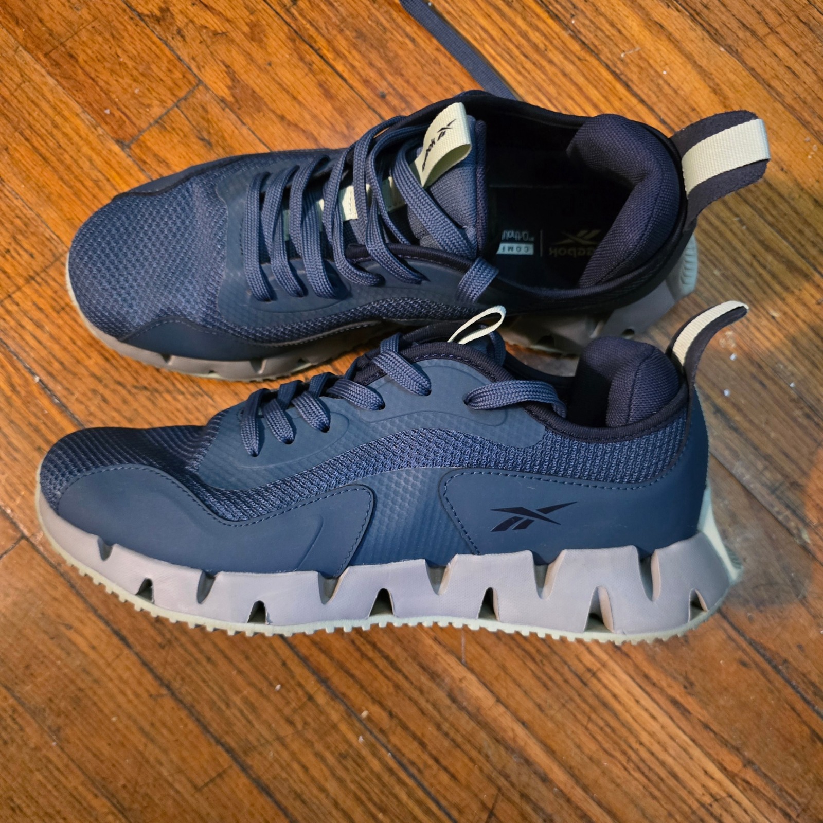 Reebok Zig Kinetica Ii Men's Navy Grey Athletic Running Shoes Sneakers Size 9.5